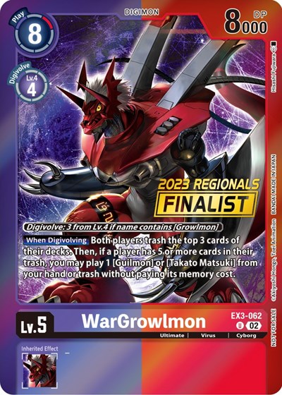 WarGrowlmon (2023 Regionals Finalist) card