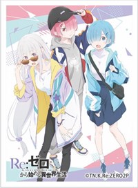 Curtain Damashii Imported Card Sleeves Re:ZERO -Starting Life in Another World- Sleeves - Emilia, Ram & Rem (65-pack)