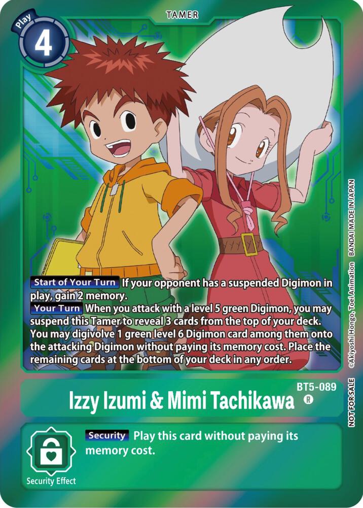 Izzy Izumi and Mimi Tachikawa Event Pack 5 digimon card