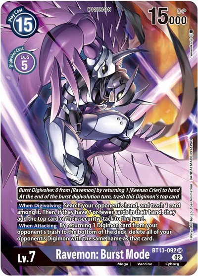 Ravemon: Burst Mode (Alternate Art) Versus Royal Knights card price