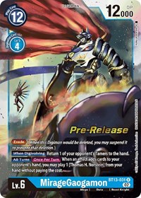 MirageGaogamon (Versus Royal Knights Pre-Release Cards)