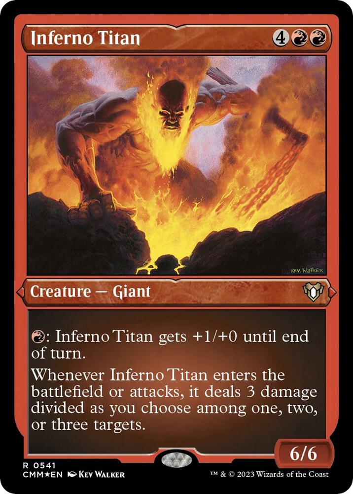 Inferno Titan (Foil Etched) - Commander Masters - Magic: The