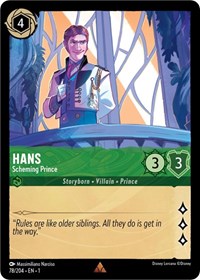 Hans - Scheming Prince - The First Chapter - Lorcana card