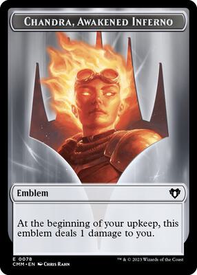 Emblem - Chandra, Awakened Inferno // Wizard Double-Sided Token 78 // 71 – Commander Masters (Token)