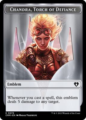 Emblem - Chandra, Torch of Defiance // Wizard Double-Sided Token 79 // 71 – Commander Masters (Token)