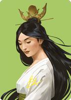 Azusa, Lost but Seeking Art Card (Gold-Stamped Signature) - Art