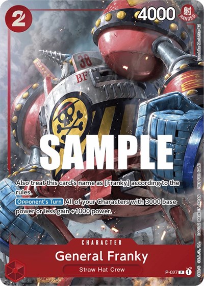General Franky (Event Pack Vol. 2) One Piece Promotion Cards PR One Piece card — value and price