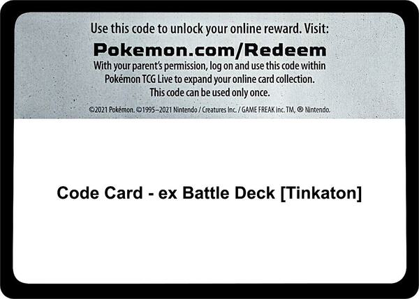 Code Card - ex Battle Deck [Tinkaton]