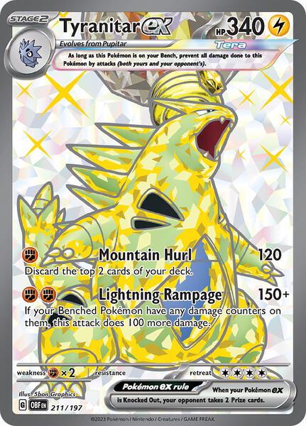 Tyranitar ex - 211/197 - SV03: Obsidian Flames - Pokemon
