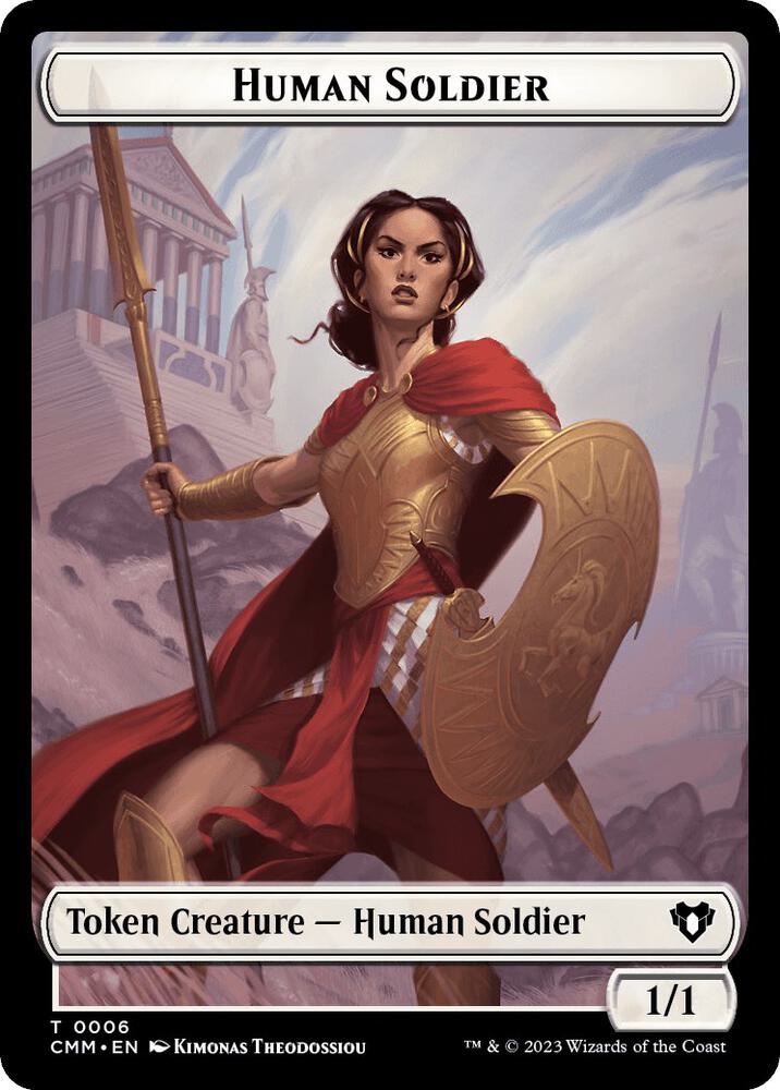 Human Soldier // Dwarf Berserker Double-Sided Token