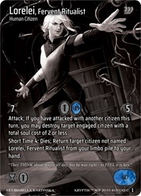 Lorelei, Fervent Ritualist - Kryptik Wicked Prophecy [Wave 1] (eBay Gen Con Exclusive) trading card