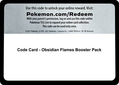 Code Card - Obsidian Flames Booster Pack
