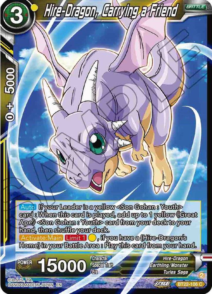 Hire-Dragon, Carrying a Friend #BT22-106 — Critical Blow