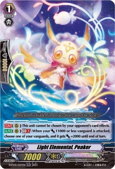 Light Elemental, Peaker - D-PV01: History Collection - Cardfight