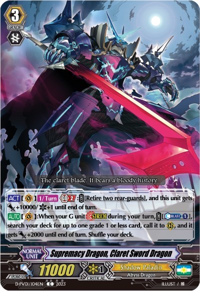 Supremacy Dragon, Claret Sword Dragon