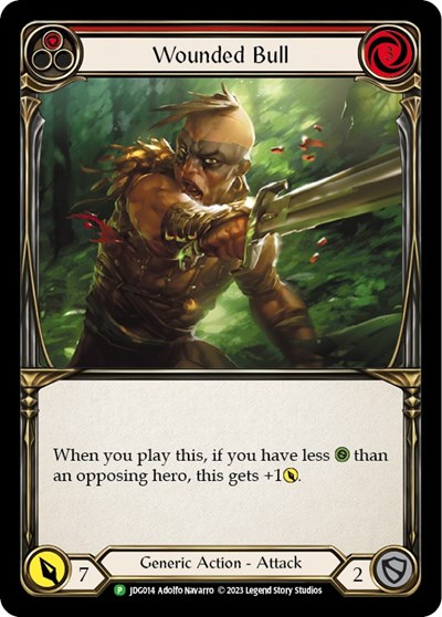 Wounded Bull (Red) - JDG014 Flesh and Blood: Promo Cards Promo Flesh and Blood card — value and price