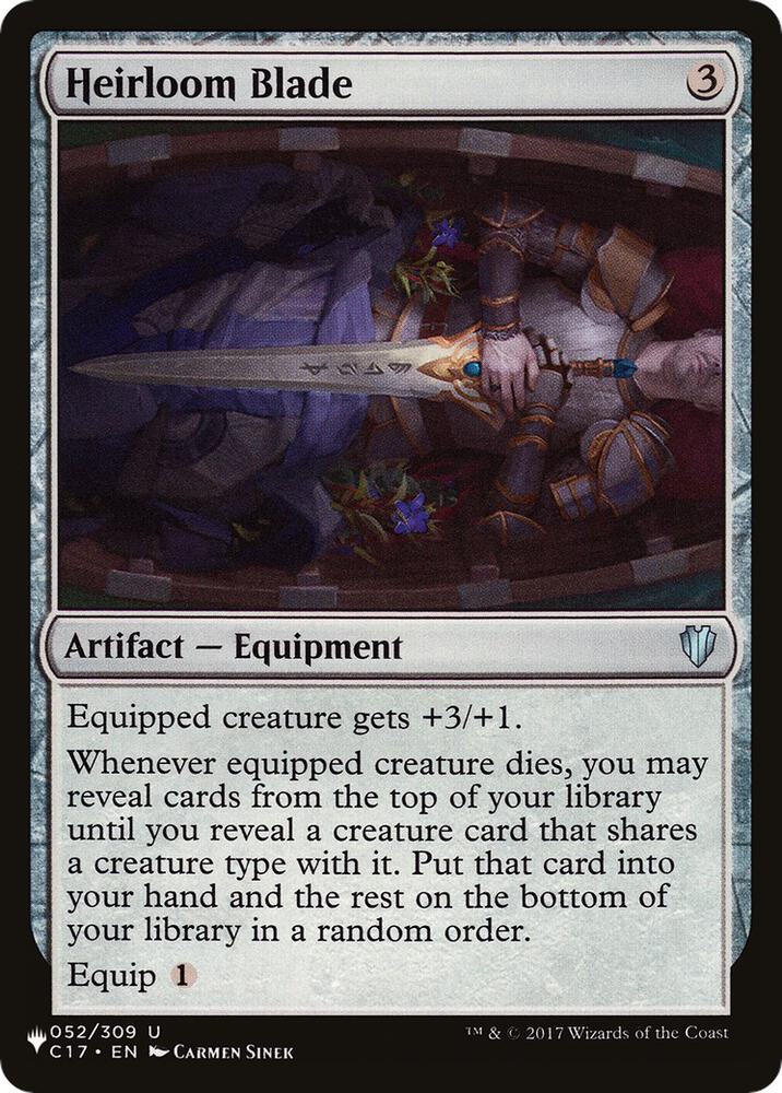 Heirloom Blade #C17-52 — The List