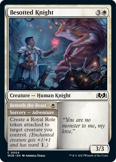 Besotted Knight WOE 4 Magic card