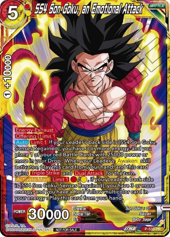 SS4, Son Goku, an Emotional Attack (Zenkai Series Tournament Pack