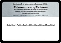 Code Card - Paldea Evolved Checklane Blister [Growlithe] from SV02: Paldea Evolved Pokemon card image