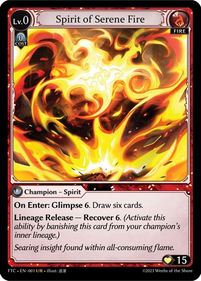 Spirit of Serene Fire card