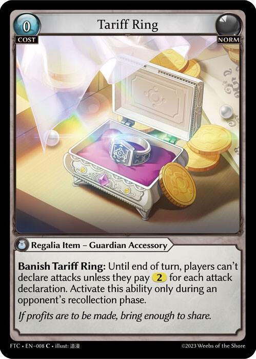 【Grand Archive】Tariff Ring 星川サラ Non-Foil Tariff Ring - Fractured Crown - Grand Archive TCG