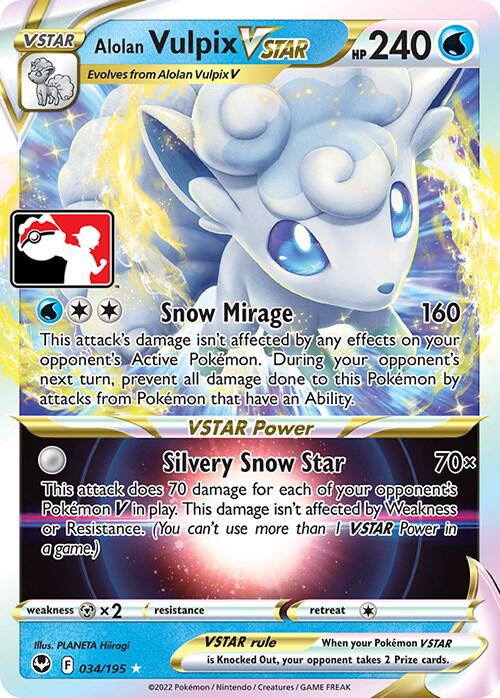 Alolan Vulpix VSTAR 034/195 from Prize Pack Series Cards