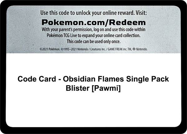 Code Card - Obsidian Flames Single Pack Blister [Pawmi]