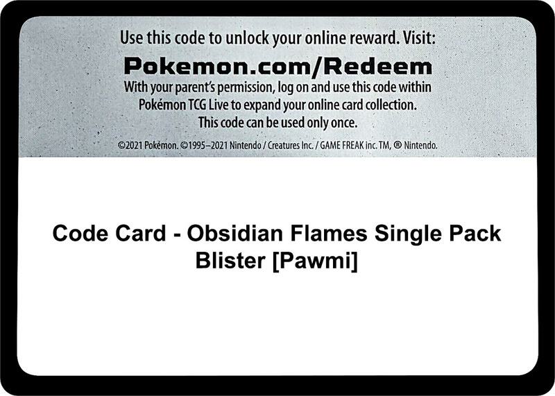 Code Card - Obsidian Flames Single Pack Blister [Pawmi]  from SV03: Obsidian Flames