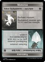 mtg role token cards Monster / Virtuous Role // Royal Role / Virtuous Role Double-Sided - Commander: Wilds of Eldraine Stainless Steel Royal Role Token