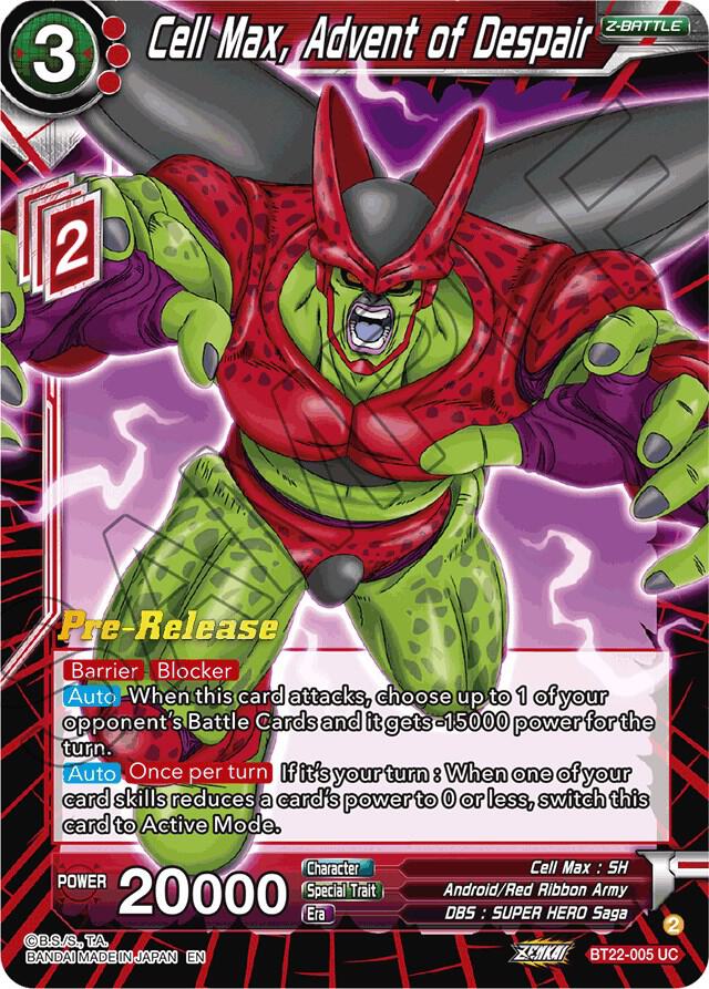 Cell Max, Advent of Despair #BT22-005 — Critical Blow Pre-Release Cards