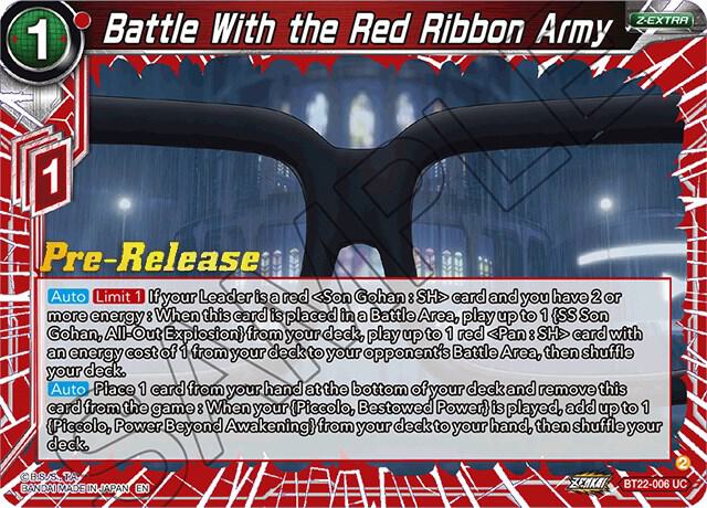 Battle With the Red Ribbon Army #BT22-006 — Critical Blow Pre-Release Cards