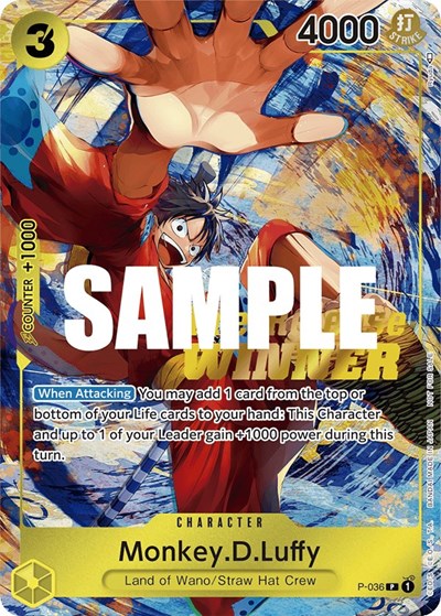 Monkey.D.Luffy (Pre-Release Tournament) (Winner) One Piece Promotion Cards PR One Piece card — value and price