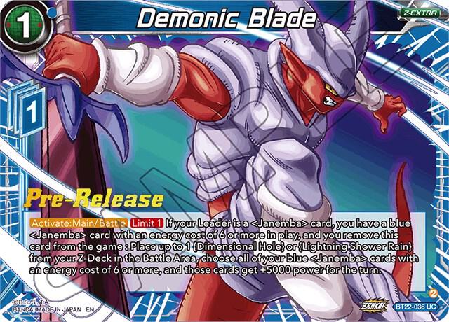 Demonic Blade #BT22-036 — Critical Blow Pre-Release Cards