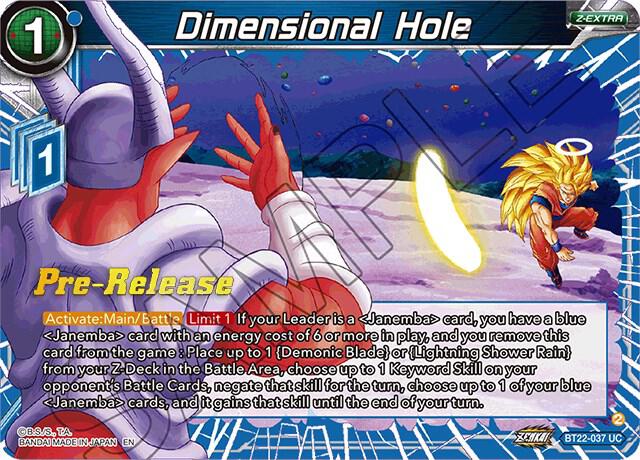 Dimensional Hole #BT22-037 — Critical Blow Pre-Release Cards