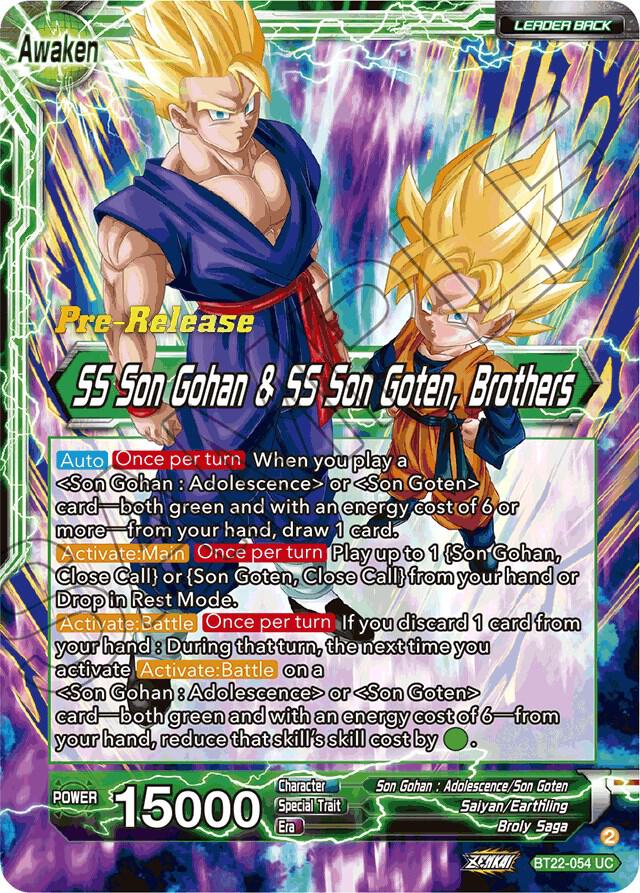 Son Goten // SS Son Gohan & SS Son Goten, Brothers #BT22-054 — Critical Blow Pre-Release Cards