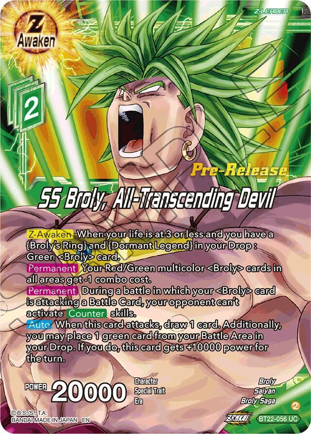 SS Broly, All-Transcending Devil - Critical Blow Pre-Release Cards