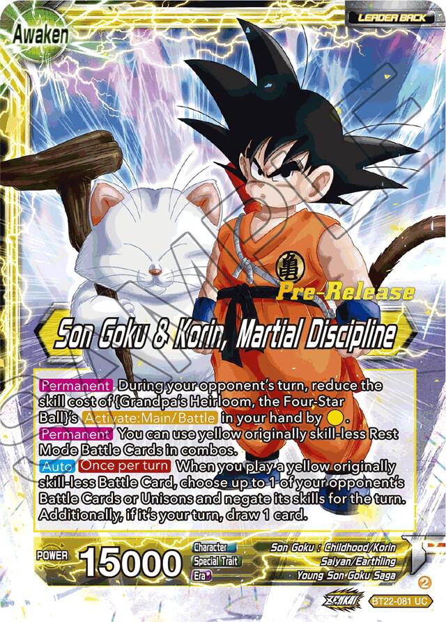 Son Goku // Son Goku & Korin, Martial Discipline #BT22-081 — Critical Blow Pre-Release Cards