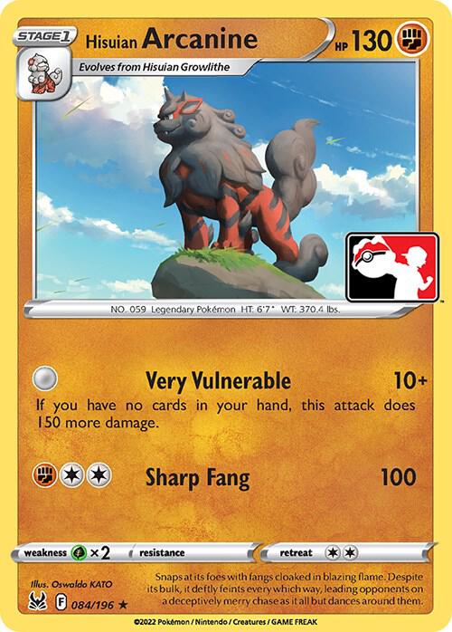 Hisuian Arcanine 084/196 from Prize Pack Series Cards
