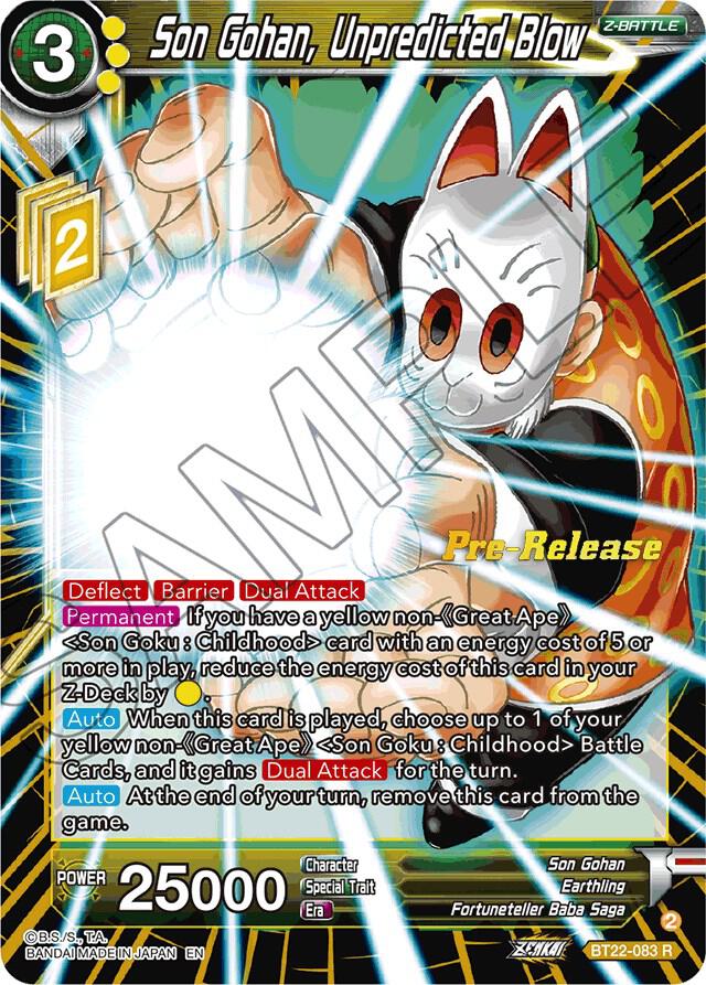 Son Gohan, Unpredicted Blow #BT22-083 — Critical Blow Pre-Release Cards