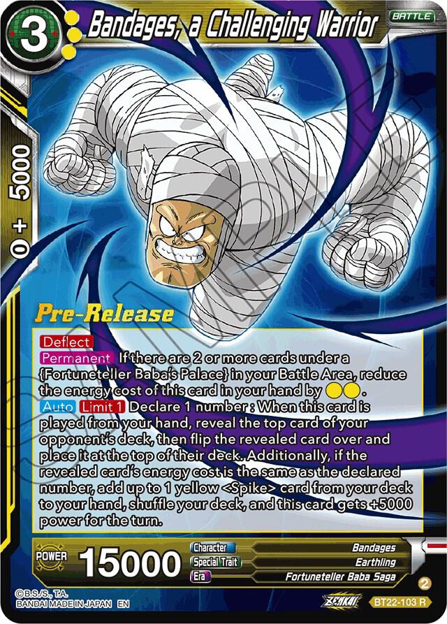 Bandages, a Challenging Warrior #BT22-103 — Critical Blow Pre-Release Cards