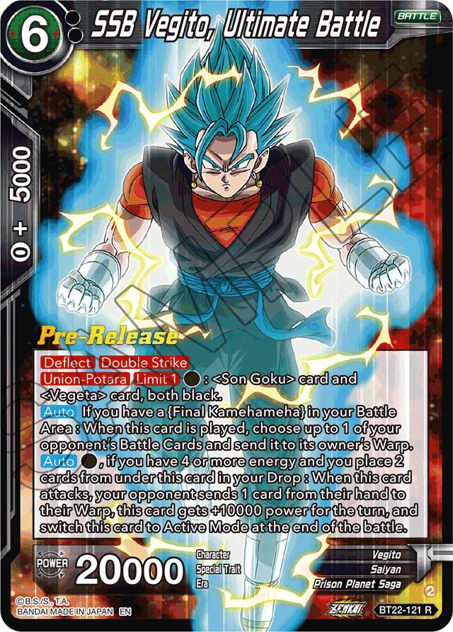 SSB Vegito, Ultimate Battle #BT22-121 — Critical Blow Pre-Release Cards