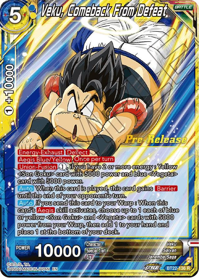Veku, Comeback From Defeat #BT22-136 — Critical Blow Pre-Release Cards