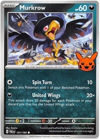 Murkrow #131/193 from Trick or Trade BOOster Bundle 2023 Pokemon card image