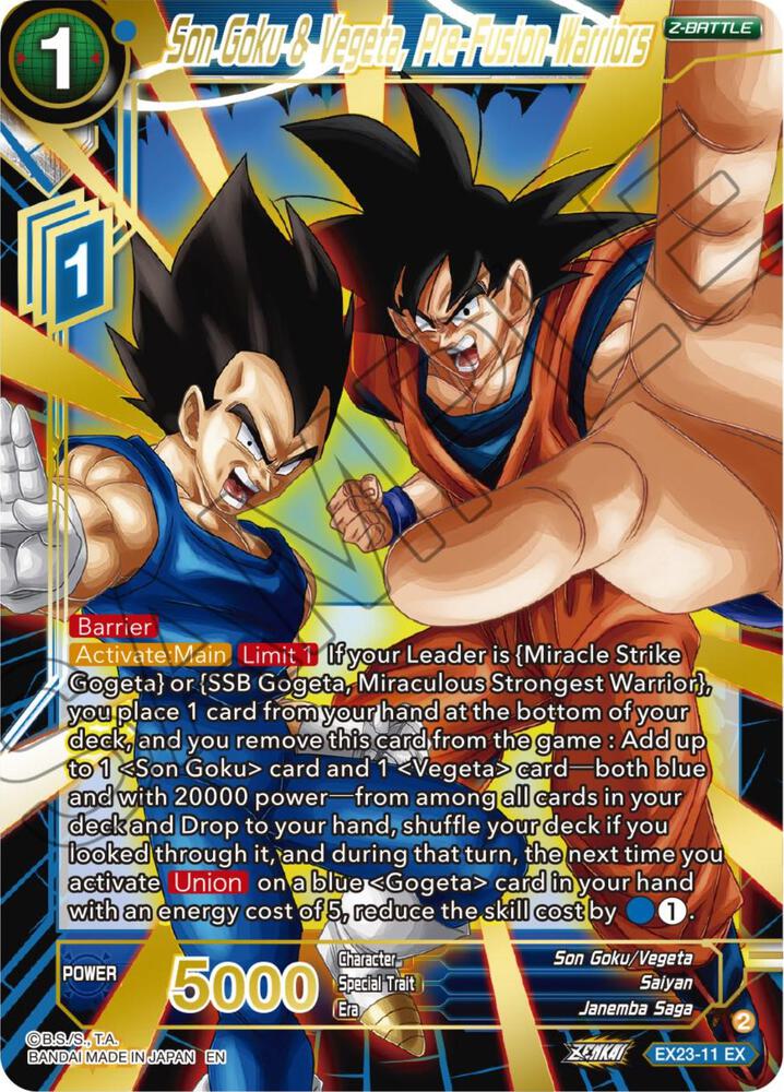 Son Goku & Vegeta, Pre-Fusion Warriors - Expansion Deck Box Set 23