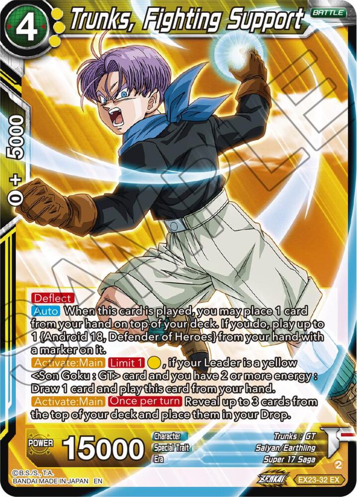 Trunks, Fighting Support #EX23-32 — Expansion Deck Box Set 23: Premium Anniversary Box 2023