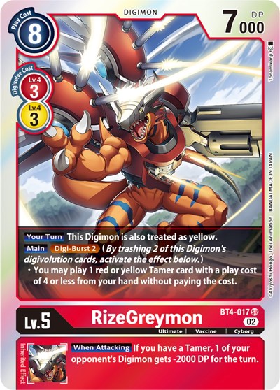RizeGreymon BT4 017 Resurgence Booster Reprint