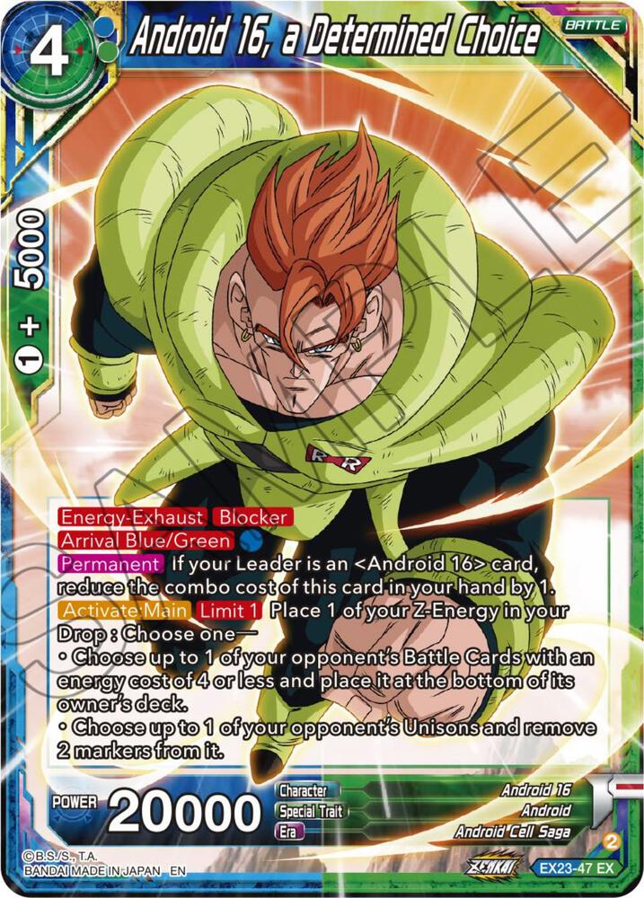 Android 16, a Determined Choice #EX23-47 — Expansion Deck Box Set 23: Premium Anniversary Box 2023