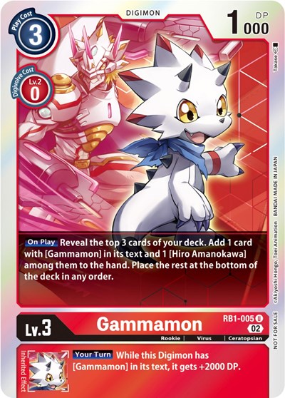 Gammamon - RB1-005 (Resurgence Booster Box Promotion Pack) Resurgence Booster card price