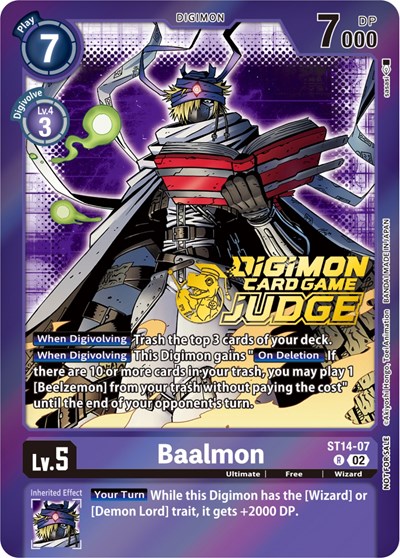 Baalmon - ST14-07 (Judge Pack 4) Starter Deck 14: Beelzemon Advanced Deck Set card price
